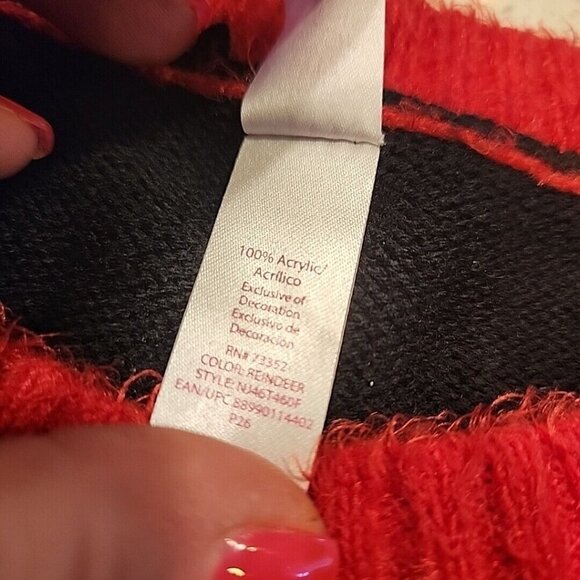 No Boundaries Reindeer Ugly Christmas Sweater XXL Black Red - Picture 5 of 8